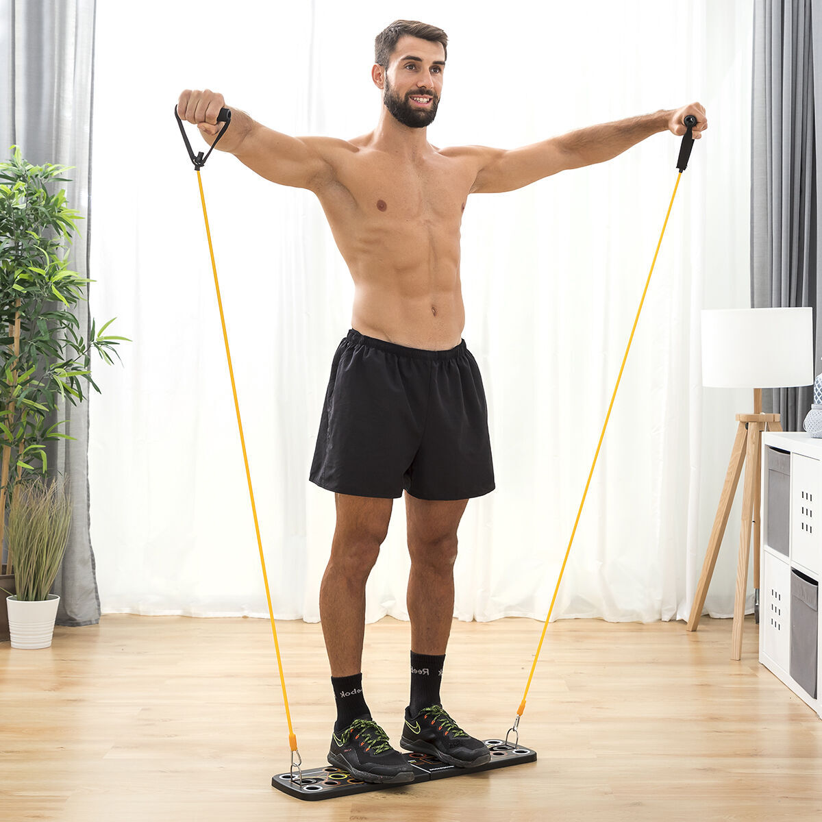 Pack tavola per flessioni push-up con bande di resistenza e gilet sauna uomo XL InnovaGoods