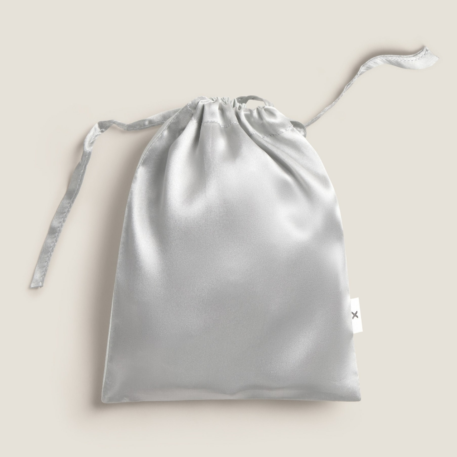 Funda de almohada seda y algodón satén 300 hilos Silkcot color gris plata Seda