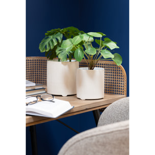 J-Line cache-pot Maria Rond - céramique - blanc - small - Ø 12 cm