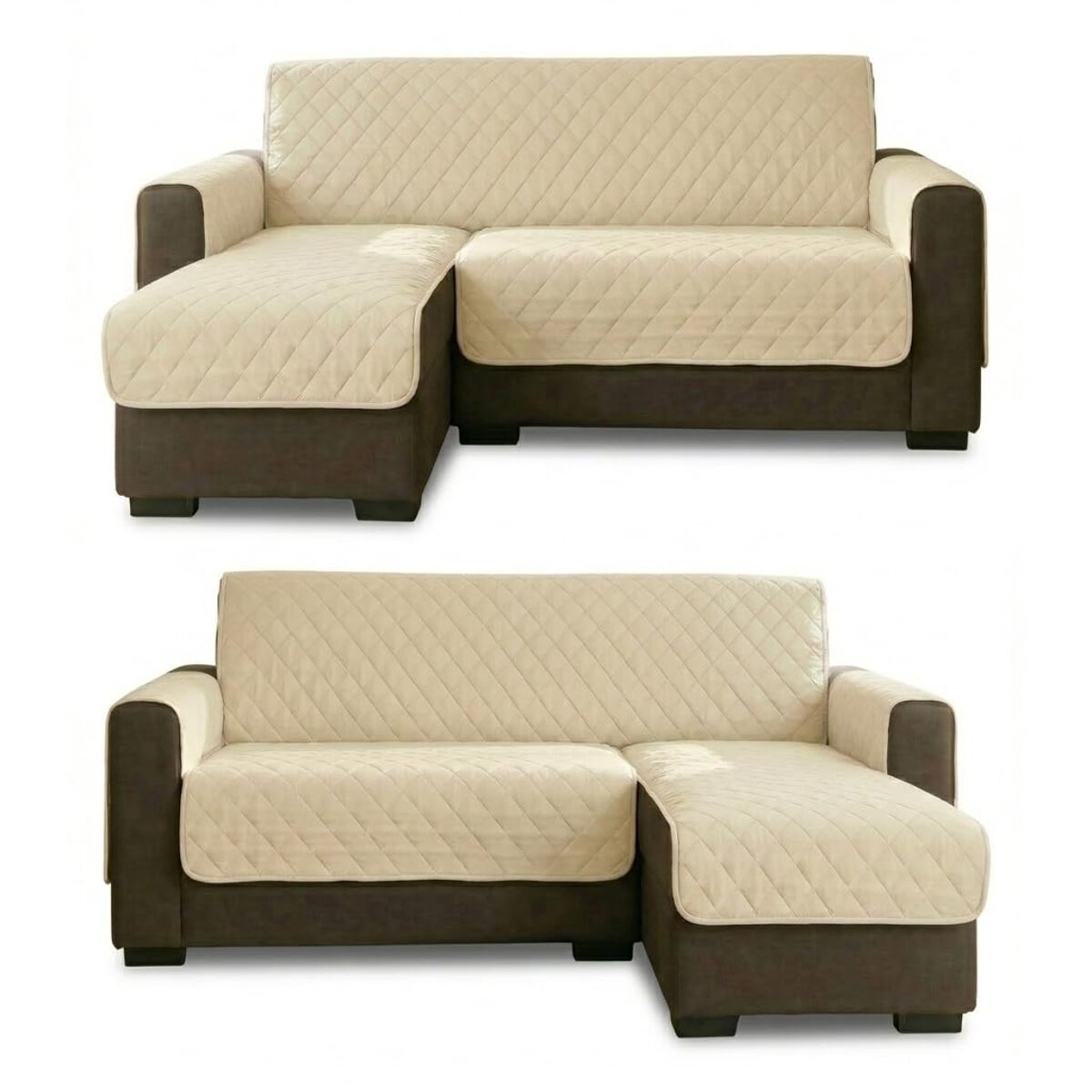 Copridivano 3 posti con penisola impermeabile e antimacchia, telo protettivo con braccioli adattabile a penisola destra e sinistra, vestibilità pratica e ampia copertura, protegge da liquidi e sporco, facile da lavare, ideale per uso quotidiano