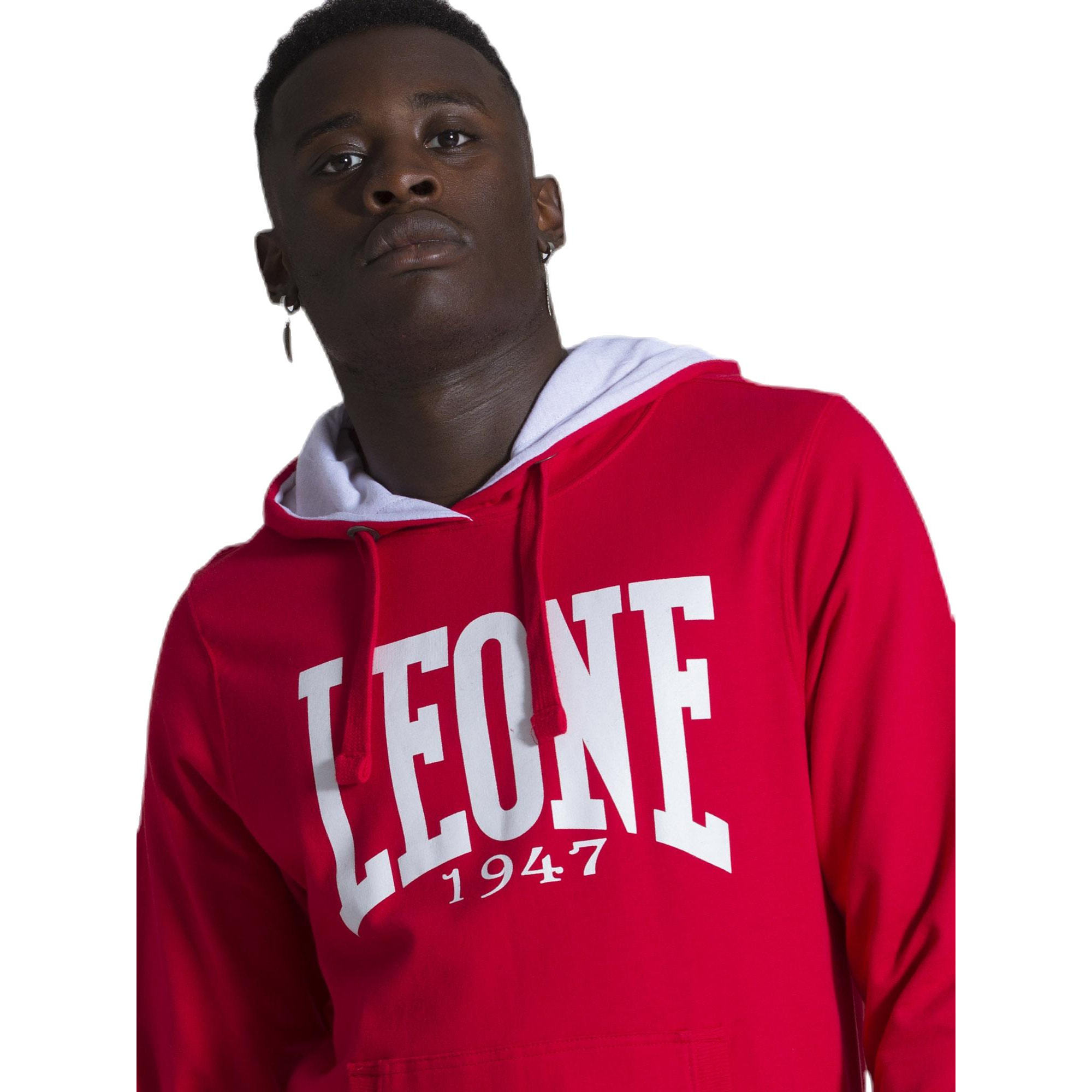 Sudadera hombre con capucha Leone 1947 Apparel Light Big Logo Sudadera ligera sin cepillar