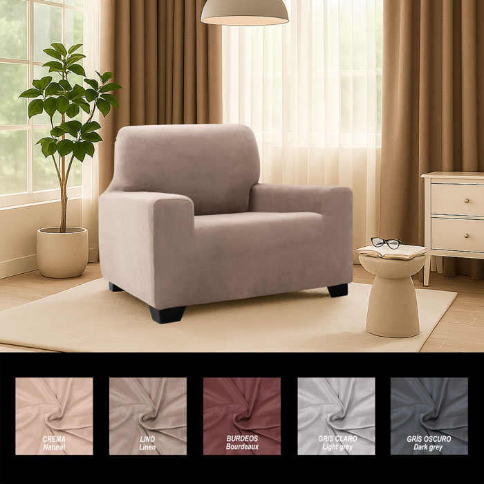 Funda de sofá TERCIOPELO ANTI MANCHAS Multi elástica modelo VERONICA