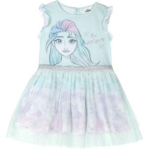 Vestido Single Jersey Fantasia Frozen