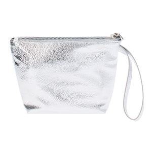 Pochette donna argento in laminato