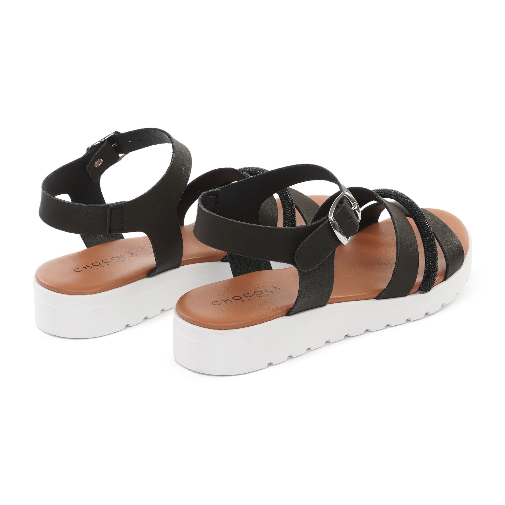 SANDALO ZEPPA H BRILLANTINI NERO