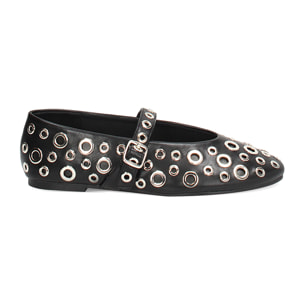 Ballerine donna nere con borchie