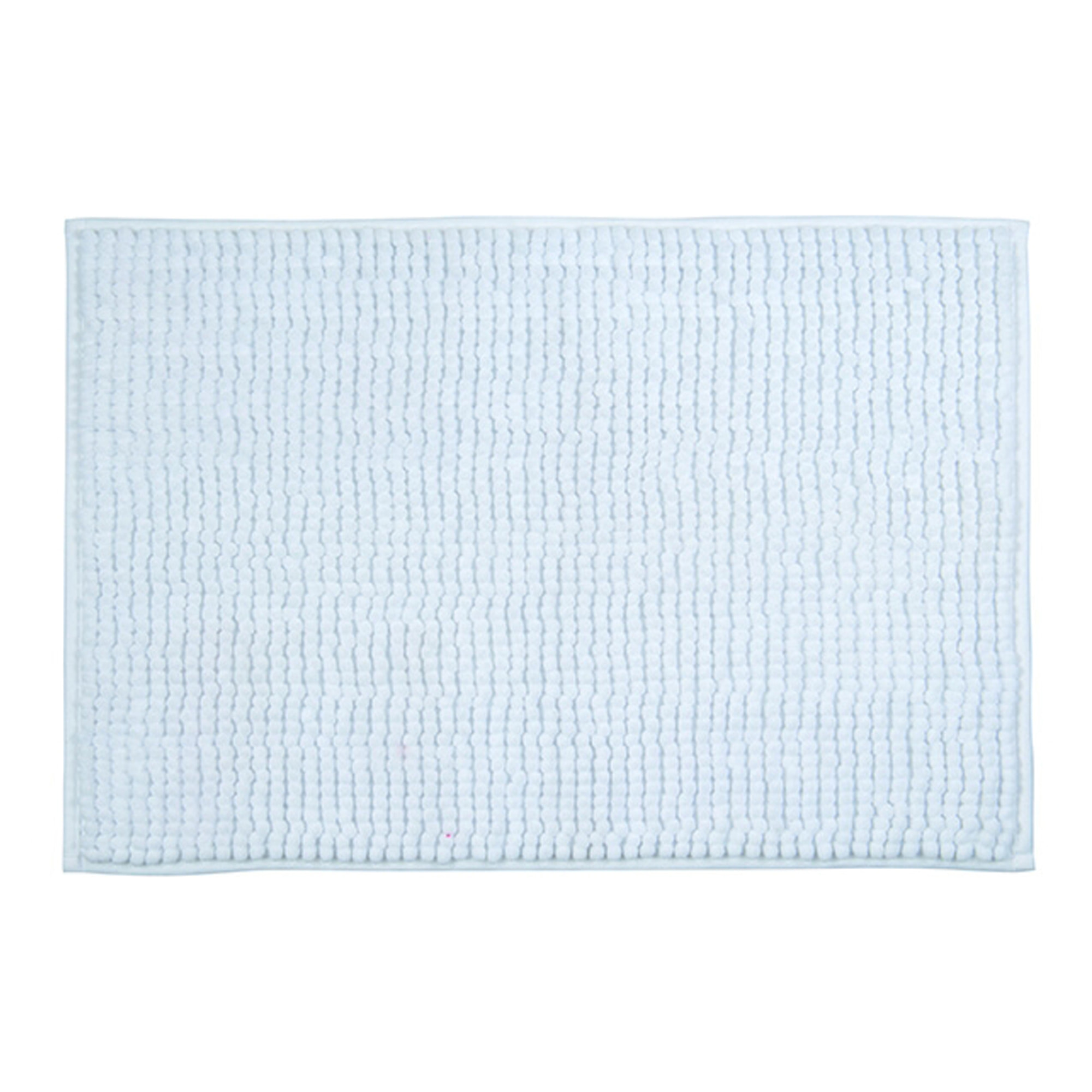 Alfombra de baño MSV "Chenille" antideslizante de microfibra en color blanco 60 x 90 cm