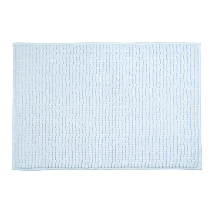 Alfombra de baño MSV "Chenille" antideslizante de microfibra en color blanco 60 x 90 cm
