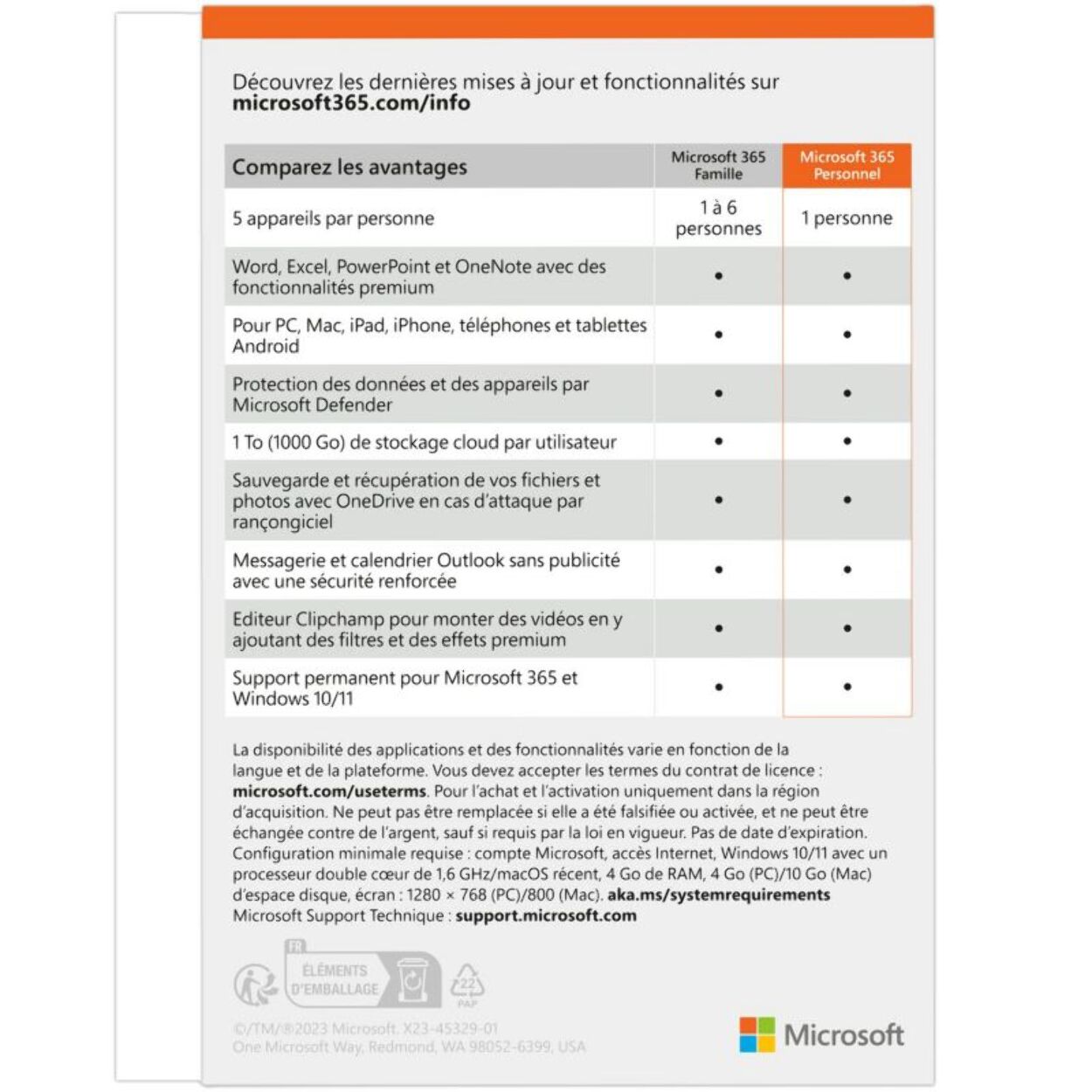 Logiciel de bureautique MICROSOFT 365 Personnel