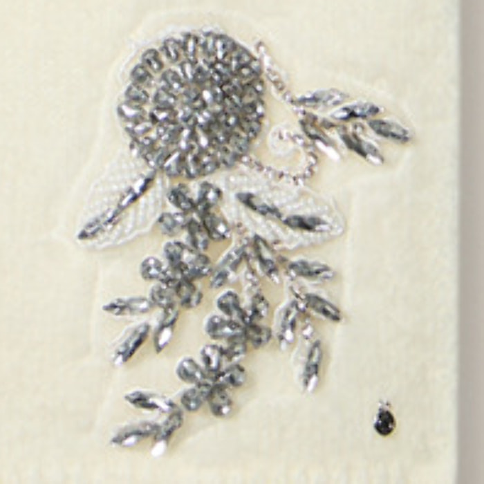 Oltre - Sciarpa misto lana con ricamo gioiello - Bianco