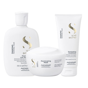 ALFAPARF MILANO Kit Semi Di Lino Illuminating Low Shampoo 250ml + Conditioner 200ml + Mask 200ml