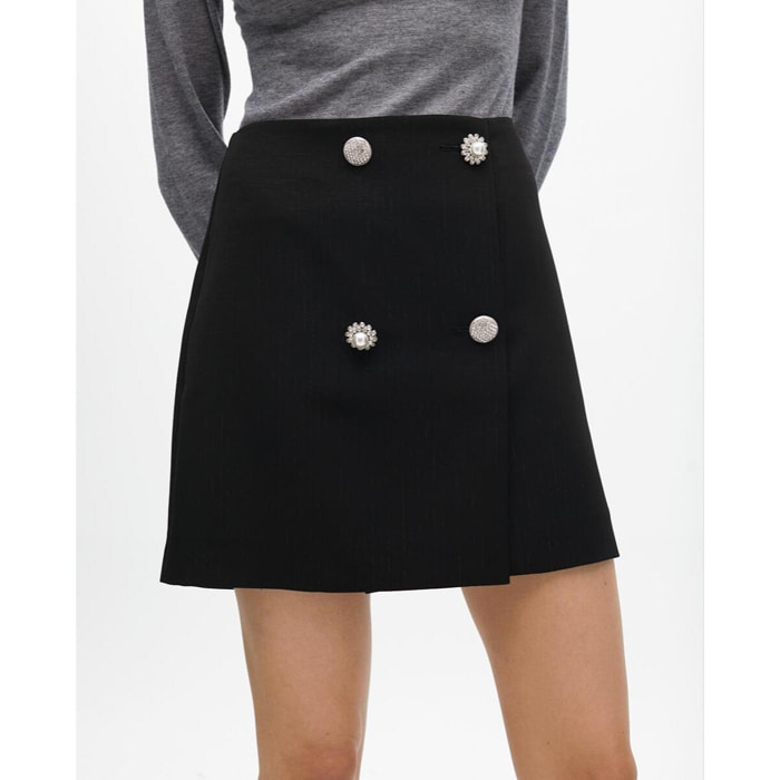 Gonna Corta con Bottoni Gioiello