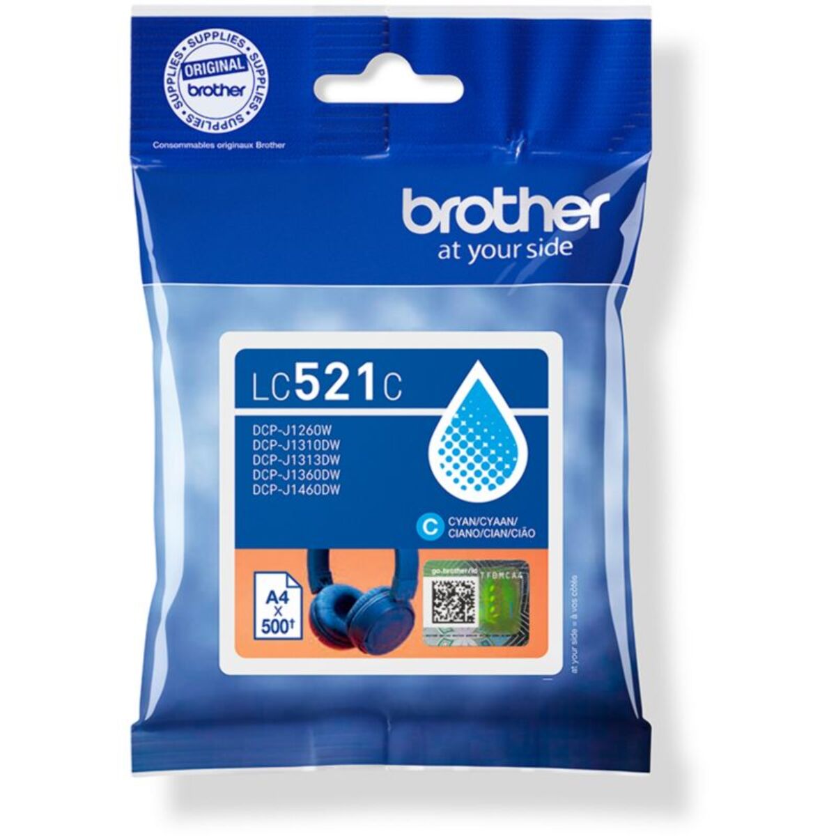 Cartouche d'encre BROTHER Originale LC521 Cyan Standard - LC521C