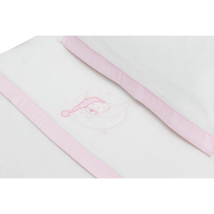 Juego 3 Pcs Minicuna Coralina Mod Bear Sleeping Bco/Rosa