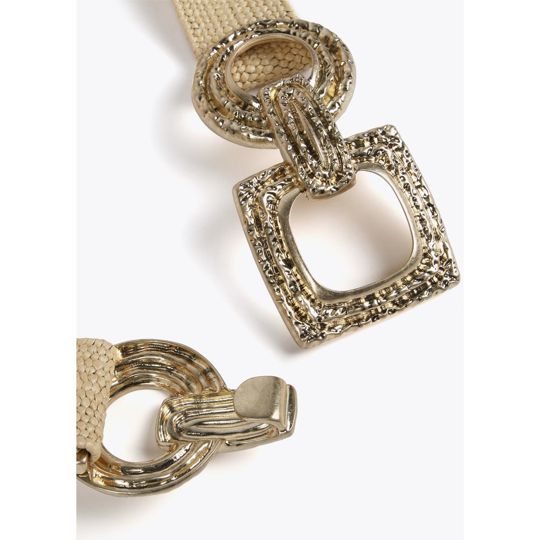 Cintura in rafia con fibbia in metallo