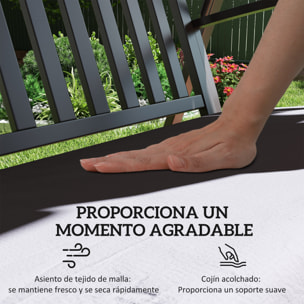 Columpio de Jardín Exterior de 3 Plazas Balancín de Jardín Exterior con Toldo Ajustable Cojín y Estructura de Acero Carga 360 kg 205x133x181 cm Gris