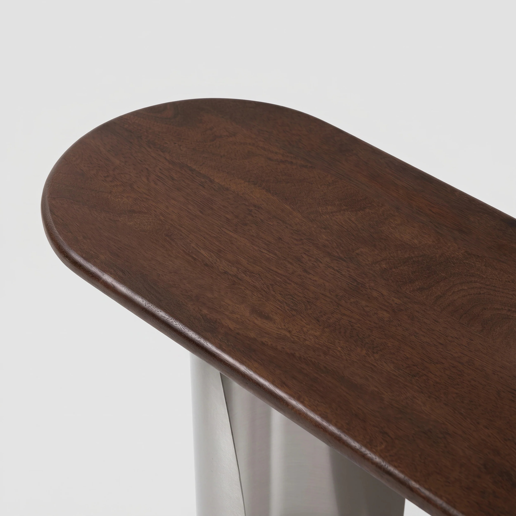 Console en bois de manguier marron foncé et métal brossé 135 cm - Selma