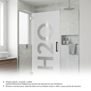 Film Fenêtre Anti Regard Occultant - H2O - Stickers Autocollant Brise-Vue pour Vitre & Porte de Douche