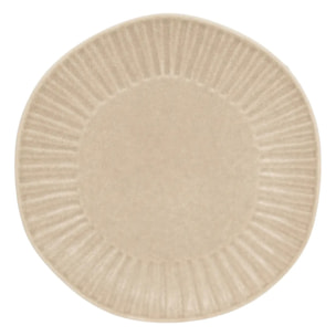 Lot de 4 Assiette plate Nyero ronde D.27cm beige