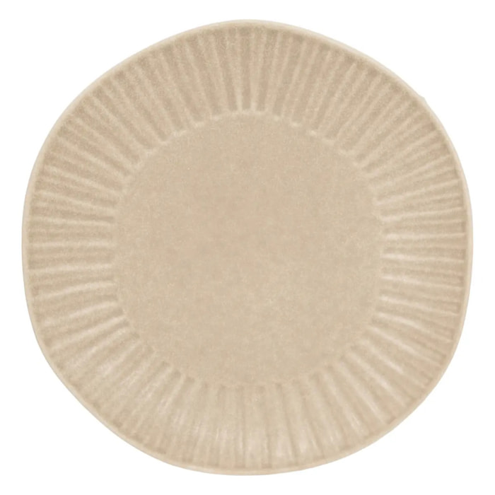 Lot de 4 Assiette plate Nyero ronde D.27cm beige