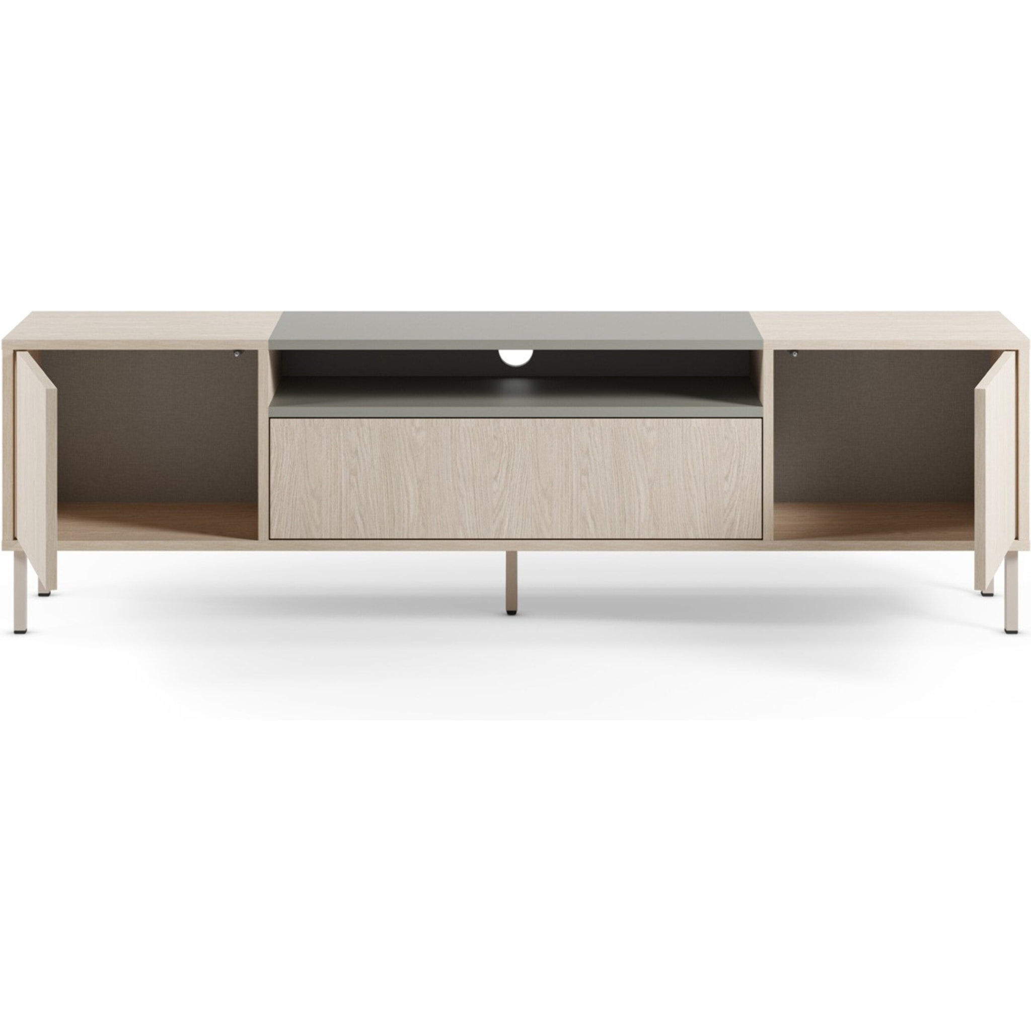 Meuble TV 3 portes bicolore - AMOS