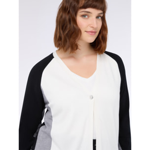 Fiorella Rubino - Cárdigan color block de mezcla de viscosa - Negro