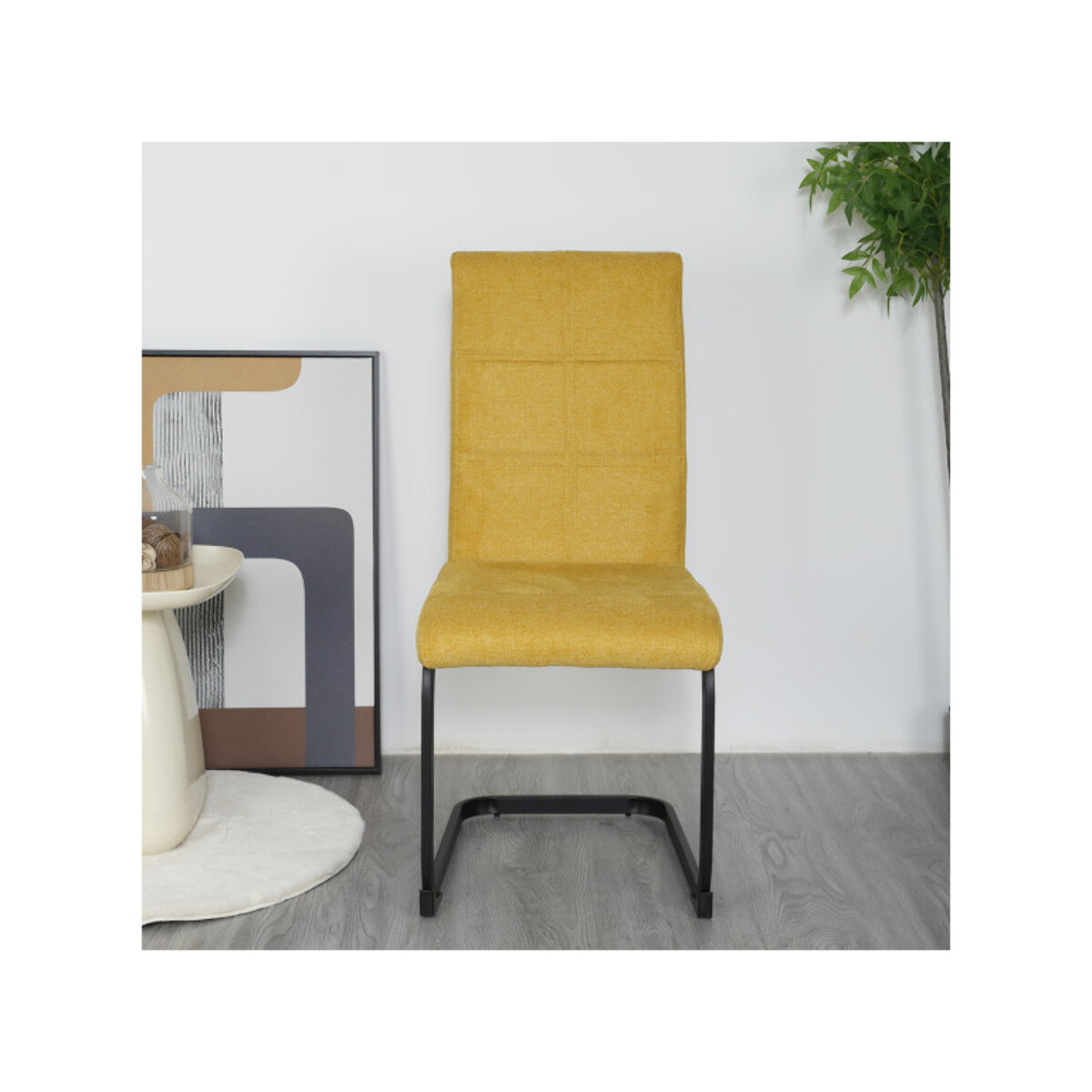 Chaise en tissu avec pied luge en métal - FABIO