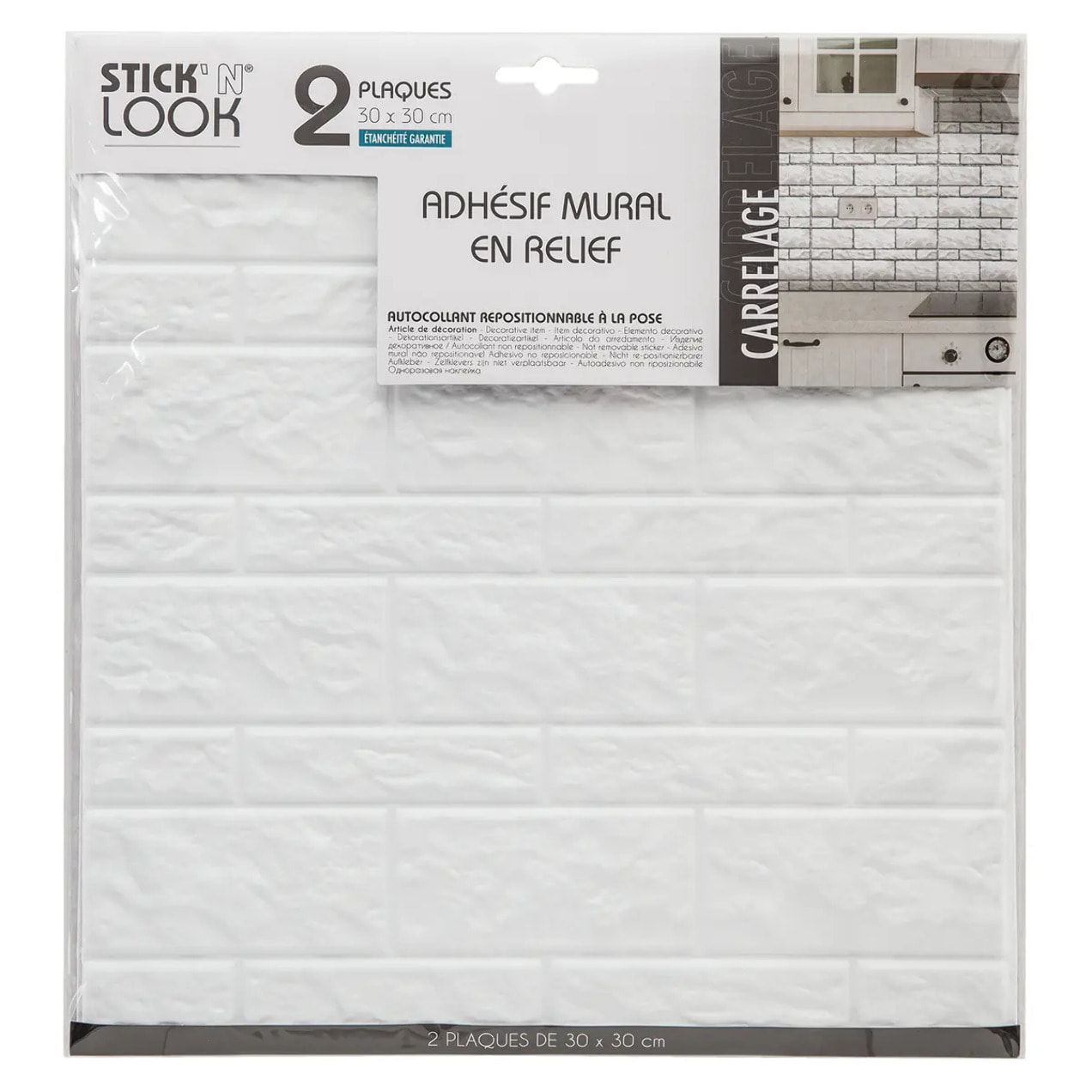 Sticker carrelage mur blanc X2
