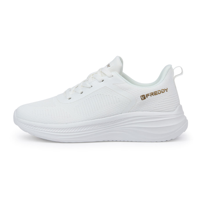 Sneakers in tessuto con rinforzi tecnici e suola ultraleggera