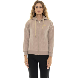 Felpe da donna invernale con zip e cappuccio a treccia "Relaxed"