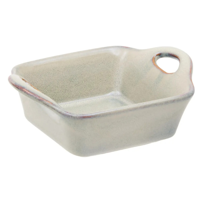 Plat carré en céramique Terre Inconnue 12x12cm ivoire
