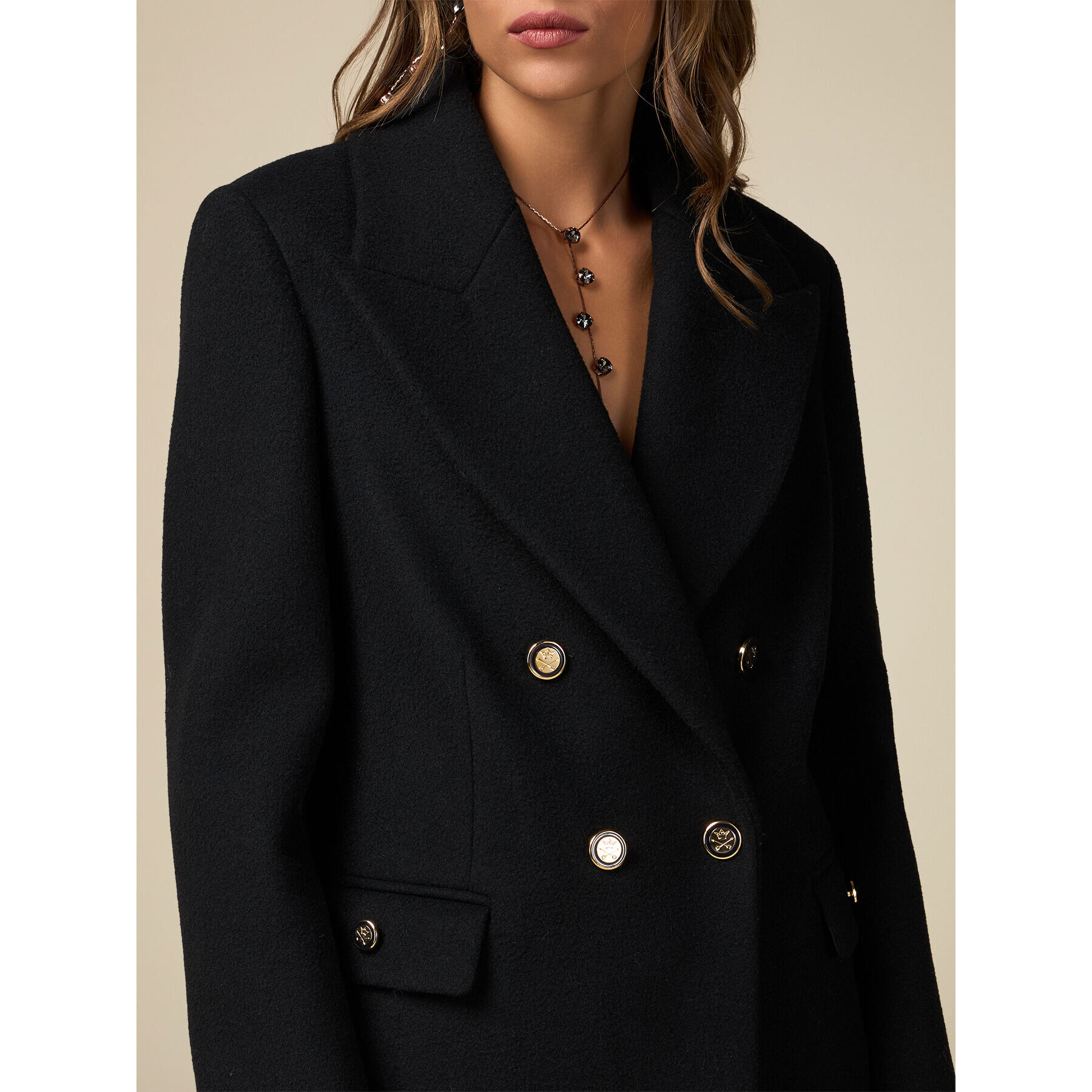 Oltre - Double-breasted wool blend coat - Negro