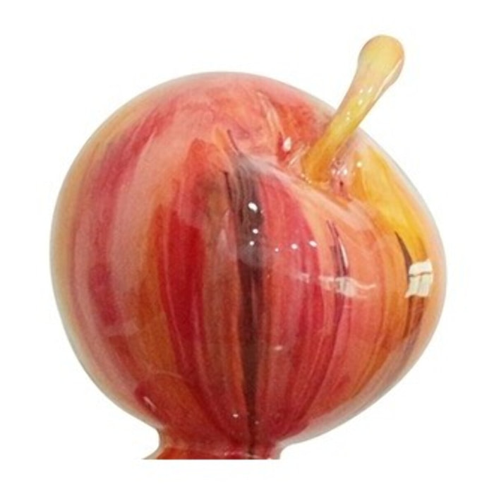 sculpture POMMES 49 cm laquée rouge acidulé - objet décoratif design contemporain abstrait - DUO POMMES
