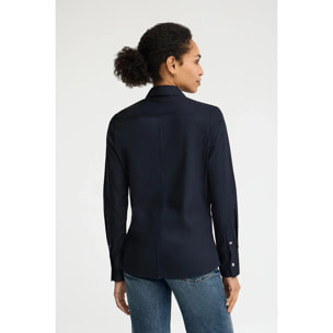 Camicia in popeline blu marino con ricamo Rigby Go