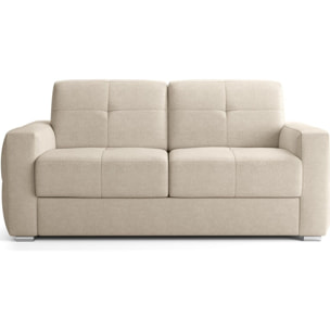 Canapé capitonné convertible 3 places en tissu chenille - ouverture express - CASSIAN