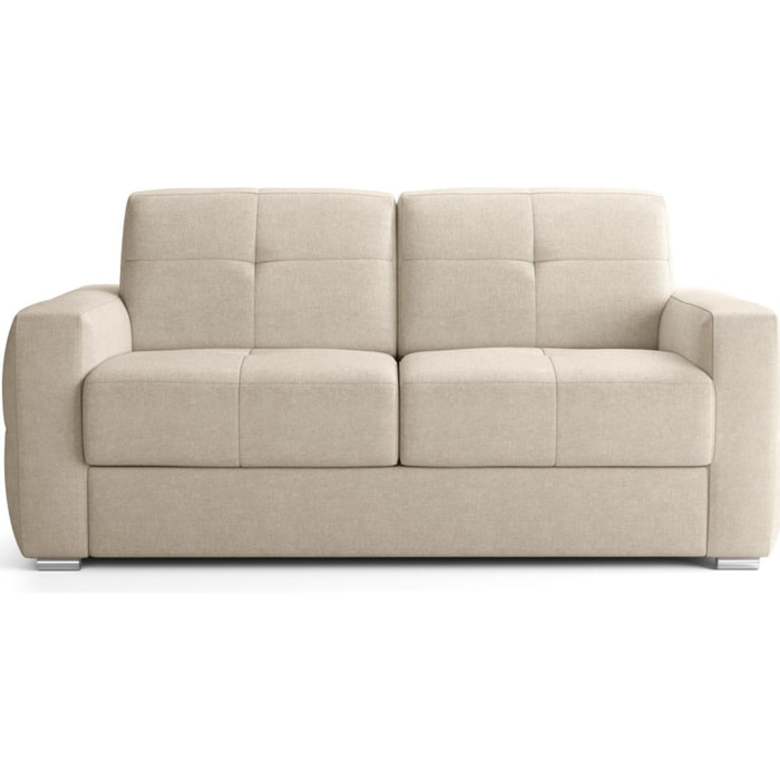 Canapé capitonné convertible 3 places en tissu chenille - ouverture express - CASSIAN