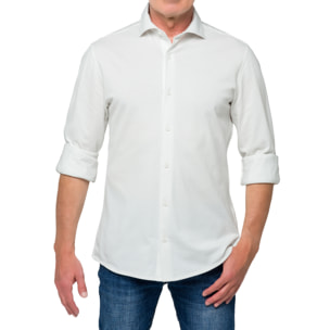 Camisa de manga larga en tela de algodón Hot Buttered Jefferson Blanco