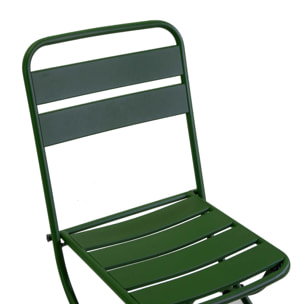 Sedia Rovigo Vacchetti in metallo pieghevole verde cm44x53h45/86