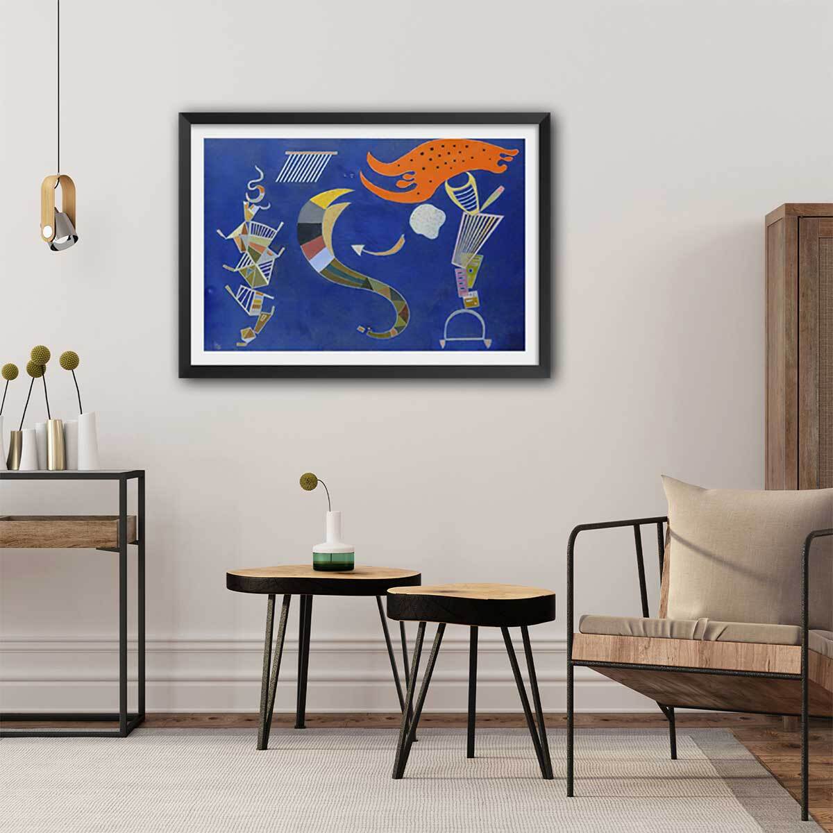 Poster La Flèche par Wassily Kandinsky Affiche + cadre en bois - Noir