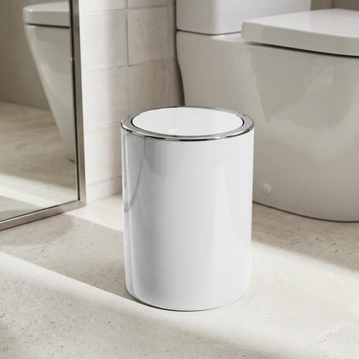 Poubelle à bascule KAMAKA 6L Blanc MSV