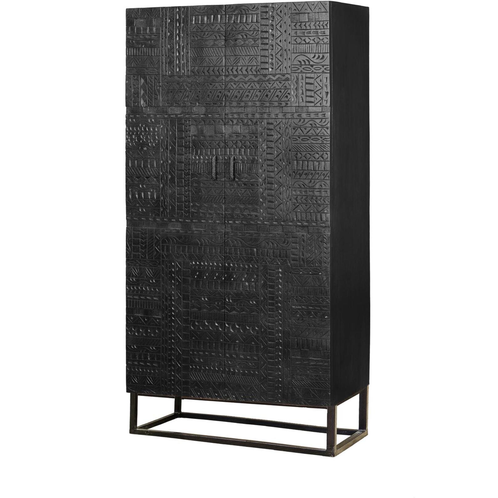 Armario - madera de mango y hierro - 180x90x50cm