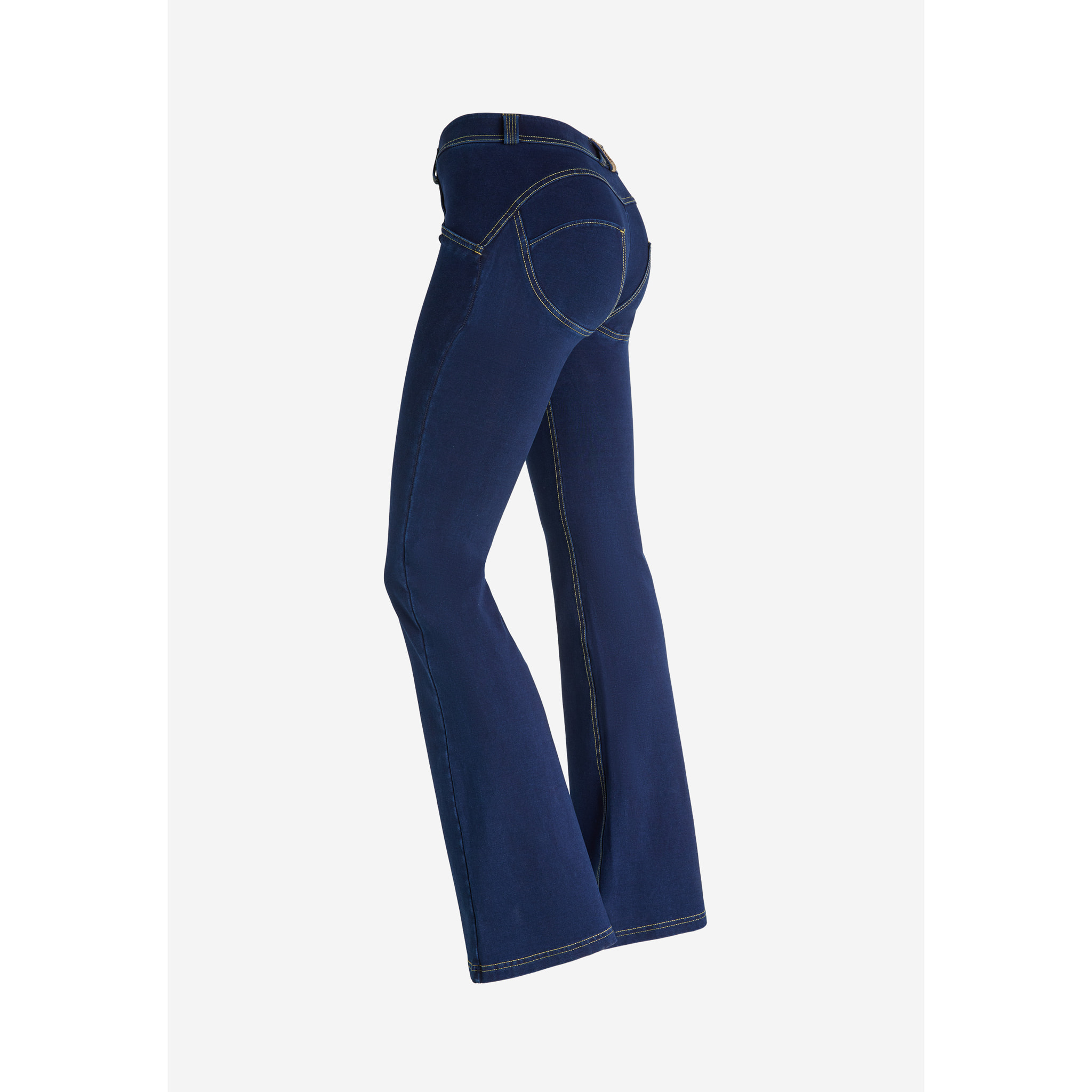 Jeggings push up WR.UP® con vita bassa e fondo flare