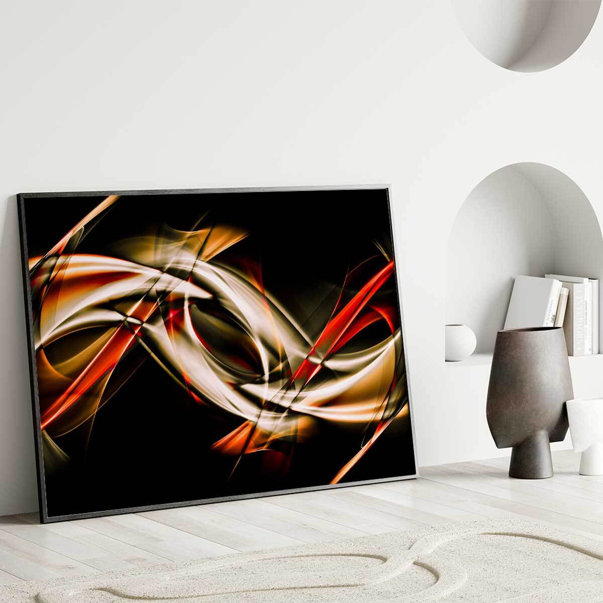 Affiche encadrée art abstrait lumineux Affiche + cadre en métal - Noir