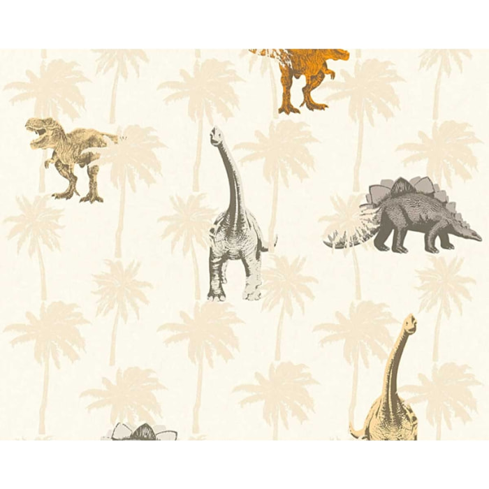 Papier peint enfant imprimé dinosaures - Sable