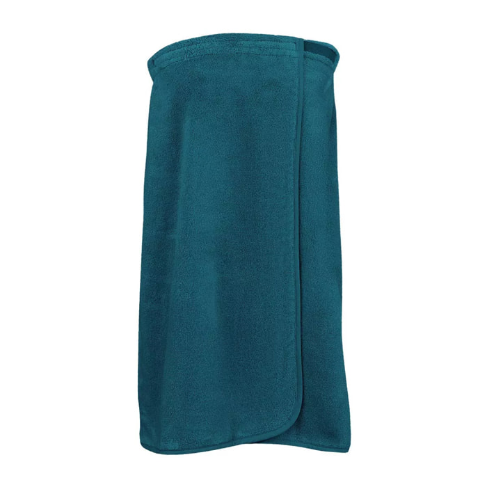 Pareo pur coton 420 g/m² uni bleu Elea canard