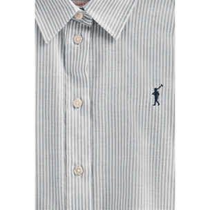 Camicia a righe blu marino regular fit con logo Rigby Go