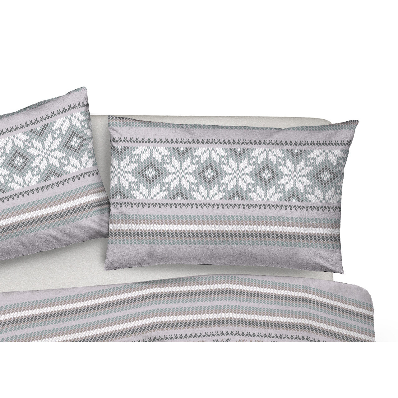 Parure Copripiumino in 100% Cotone Made In Italy Norvegia Grigio