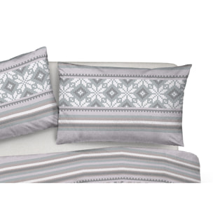 Parure Copripiumino in 100% Cotone Made In Italy Norvegia Grigio