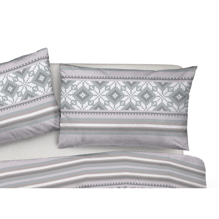 Parure Copripiumino in 100% Cotone Made In Italy Norvegia Grigio