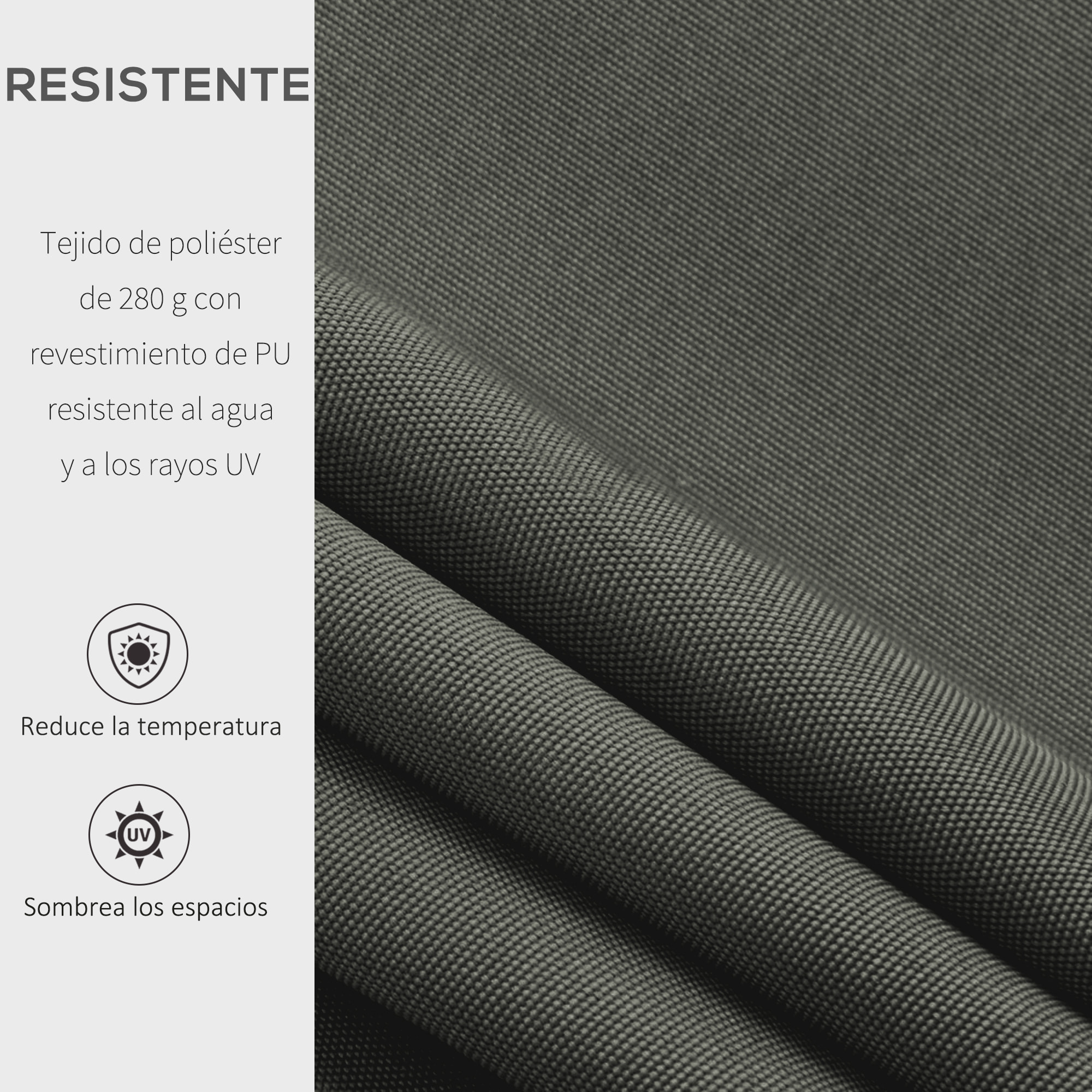 Toldo Manual Retráctil 350x250 cm Toldo para Balcón con Manivela de Metal Impermeable y Anti-UV Toldo Enrollable de Exterior para Jardín Terraza Ventanas Gris